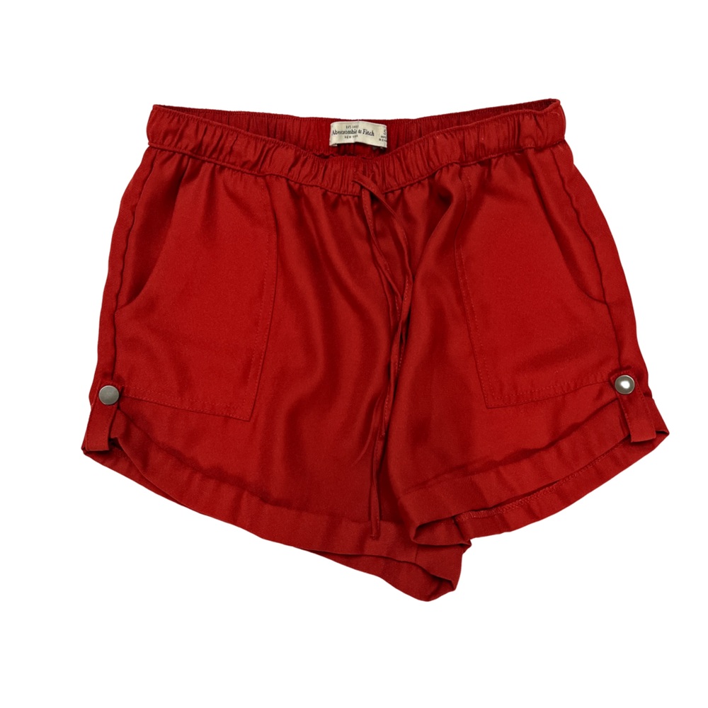 Red Women's Casual Drawstring Shorts